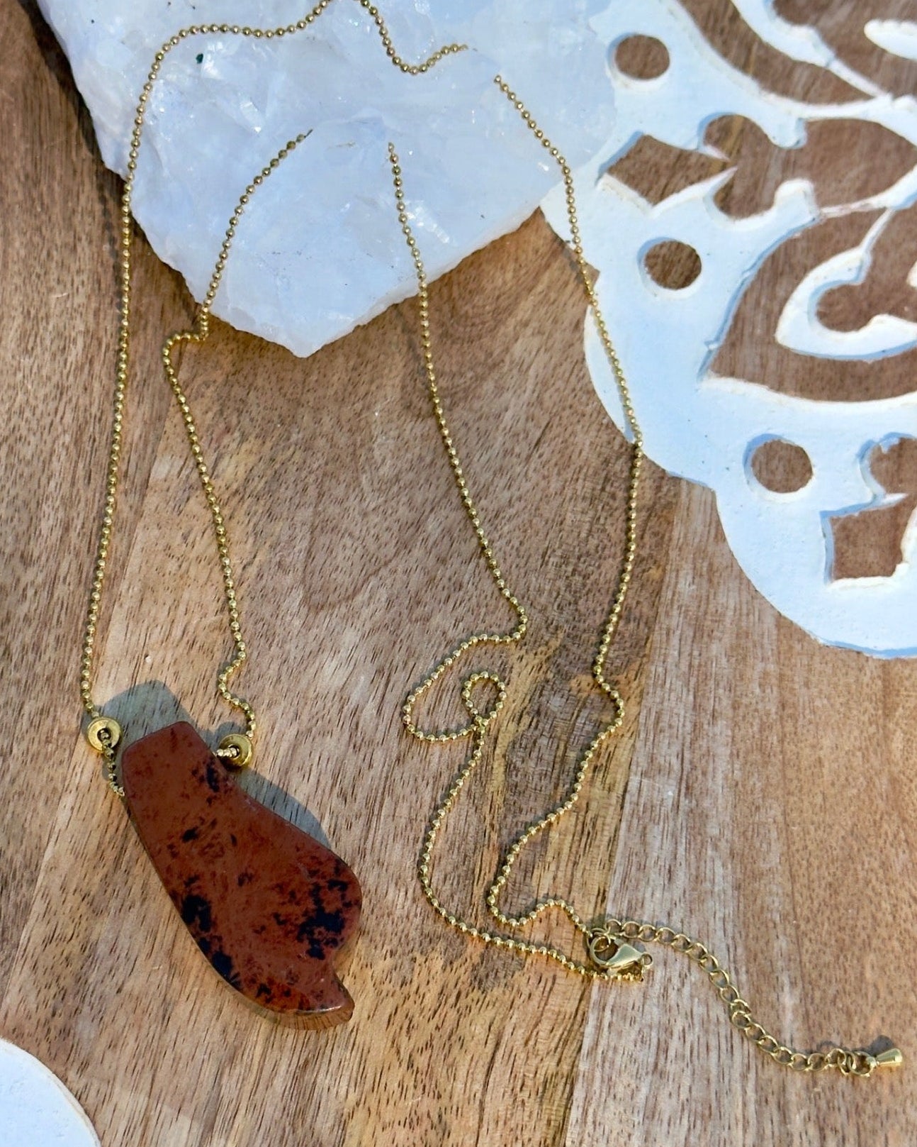 Cadenas largas de 32” en acero inoxidable 304 con colgantes de piedras naturales