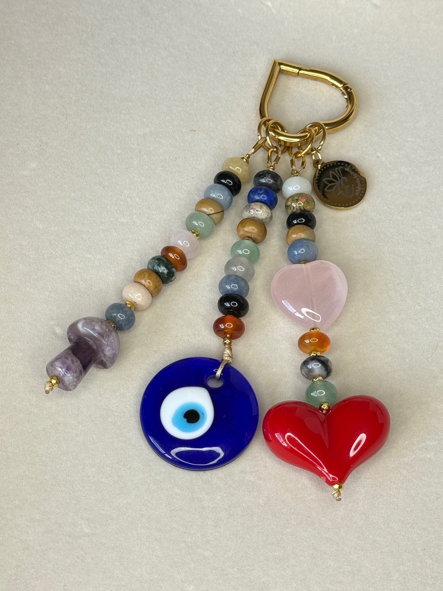 Charm para bolso - Cierre color dorado